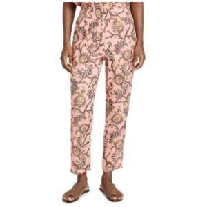 A.L.C. Henry Pants Pink Yellow Floral Print Linen ~ Sz 8 ~ Wardrobe Workhorse